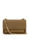 Michael Michael Kors Michael By Michael Kors Printed Canvas And Leather Claire Shoulder Bag In Brown