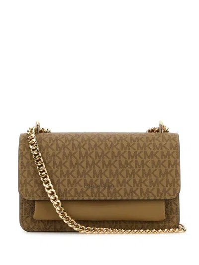 Michael Michael Kors Michael By Michael Kors Printed Canvas And Leather Claire Shoulder Bag