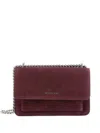 Michael Michael Kors Bordeaux Shoulder Bag With Chain Strap And Front Logo In Suede Woman In Burgundy