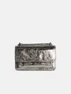 Michael Michael Kors 'claire' Silver Leather Crossbody Bag In Silver