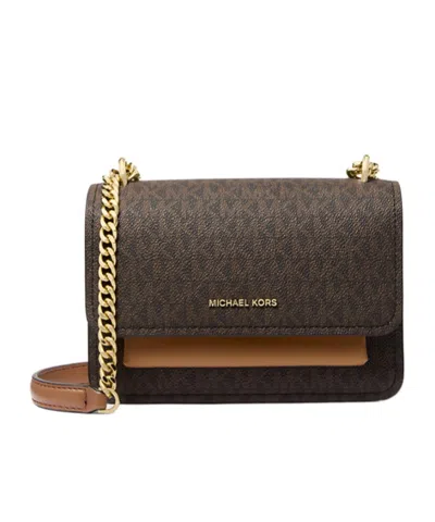 Michael Michael Kors Claire Small Signature Logo Crossbody Bag In Brown