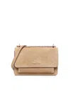Michael Michael Kors Claire Suede Shoulder Bag In Brown