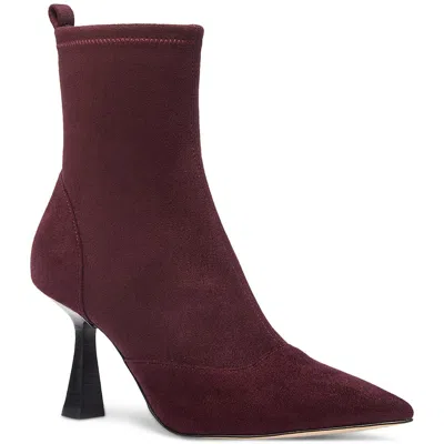 Michael Michael Kors Clara Mid Bootie Womens Faux Suede Pointed Toe Mid-calf Boots In Red