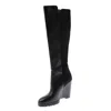 Michael Michael Kors Clara Womens Leather Mixed Media Knee-high Boots In Black