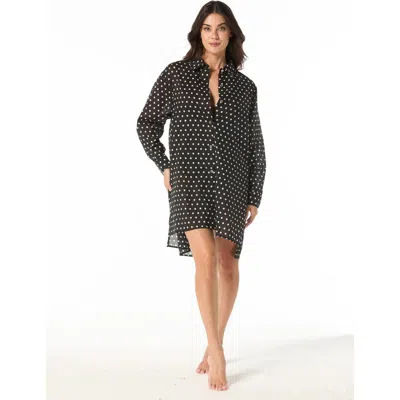 Michael Michael Kors Classic Dot Cover Up Shirt In Black