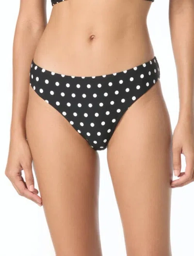 Michael Michael Kors Classic Dot High Leg Bikini Bottom In Black