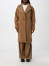Michael Michael Kors Faux-shearling Single-breasted Coat In Camel