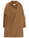 Michael Michael Kors Michael By Michael Kors Coat With Scarf In Brown