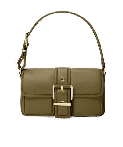 Michael Michael Kors Colby Medium Leather Shoulder Bag In Green