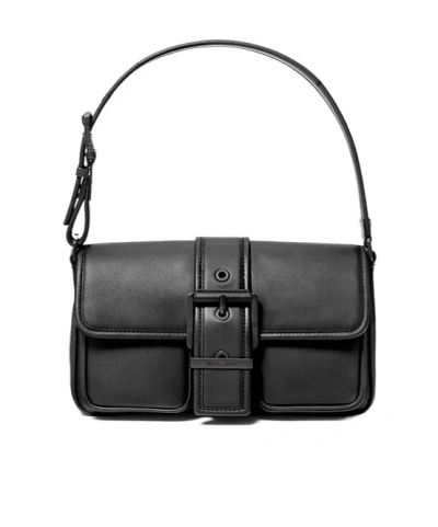 Michael Michael Kors Colby Medium Leather Shoulder Bag In Black