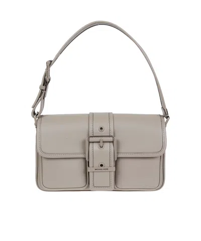 Michael Michael Kors Medium Colby Buckle-fastening Leather Shoulder Bag In Gray
