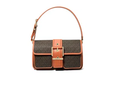Michael Michael Kors Colby Medium Shoulder Handbags Orange Punch: One Size