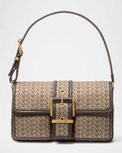 Michael Michael Kors Colby Medium Signature Logo Shoulder Bag In Brown
