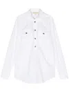 Michael Michael Kors Collared Poplin Blouse In White