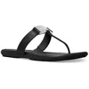 Shop Michael Michael Kors Colleen Thong Womens Strappy Leather Thong Sandals In Black
