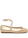 Michael Michael Kors Woman Ballet Flats Gold Size 5 Leather In Gold