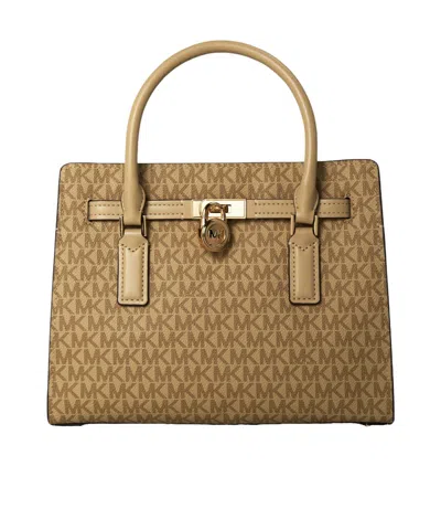 Michael Michael Kors Color Block Satchel Bag In Brown
