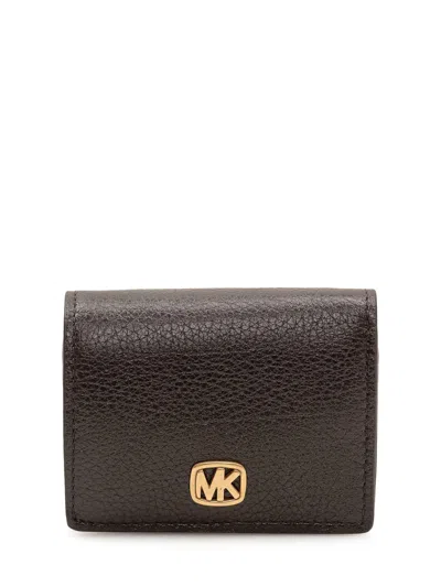 Michael Michael Kors Compact Wallet In Chocolate