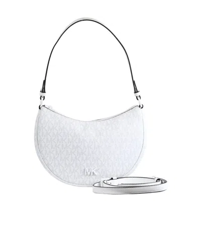 Michael Michael Kors Conv Zip Shoulder Bag In White