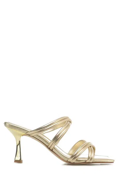 Michael Michael Kors Corrine Metallic Sandals In Gold