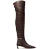 Michael Michael Kors Cosmo Kitten Womens Animal Print Leather Over-the-knee Boots In Multi