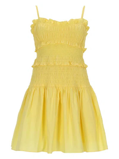 Michael Michael Kors Cotton Mini Dress In Yellow