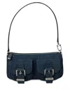 Michael Michael Kors Cotton Shoulder Bag In Blue