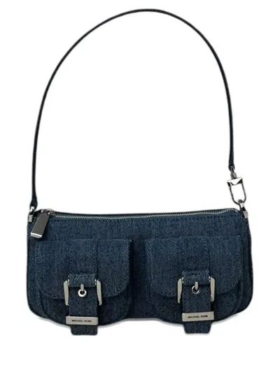 Michael Michael Kors Cotton Shoulder Bag In Blue