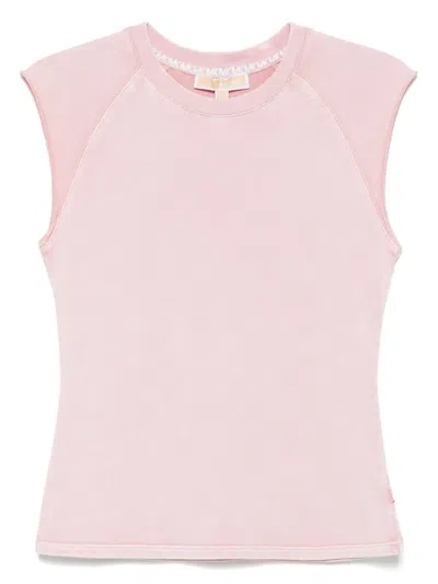 Michael Michael Kors Cotton Top In Pink
