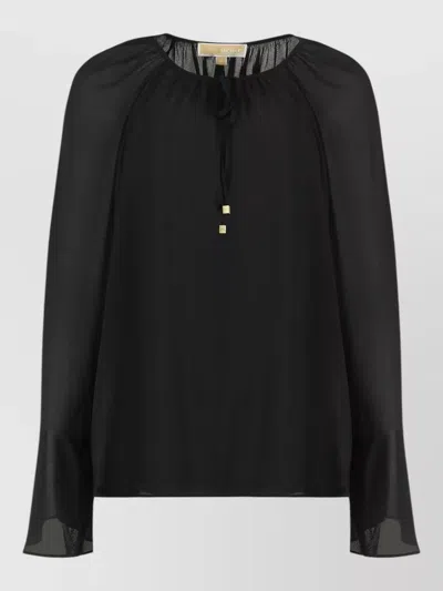 Michael Michael Kors Michael By Michael Kors Georgette Blouse In Black