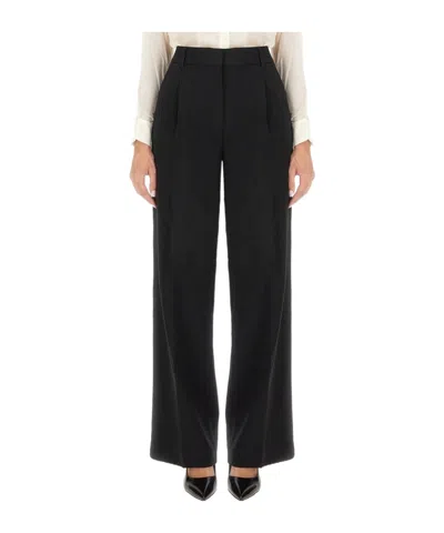 Michael Michael Kors Crepe Wide-leg Trousers In Black