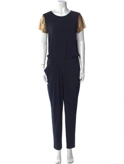 Pre-owned Michael Michael Kors Crew Neck Jumpsuit In Black