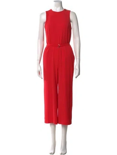 Pre-owned Michael Michael Kors Crew Neck Jumpsuit In Red