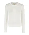Michael Michael Kors Crew-neck Open-knit Jumper In White
