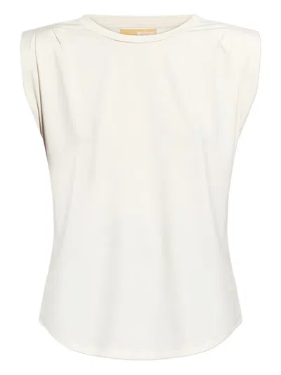 Michael Michael Kors Crew Neck Sleeveless Top In Neutral