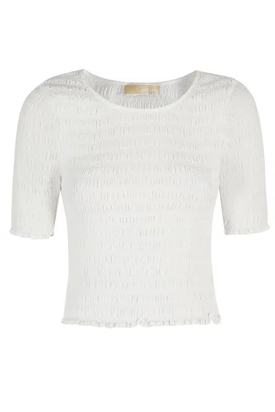 Michael Michael Kors Crewneck Cropped T In White