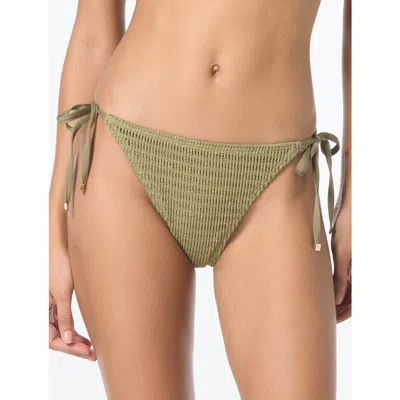 Michael Michael Kors Crochet Bikini Bottom In Green
