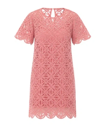 Michael Michael Kors Crochet Cotton Mini Dress In Pink