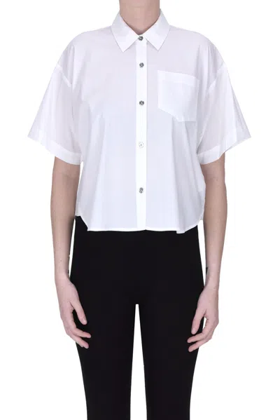 Michael Michael Kors Cropped Cotton Shirt In White