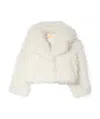 Michael Michael Kors Cropped Faux Fur Jacket In White