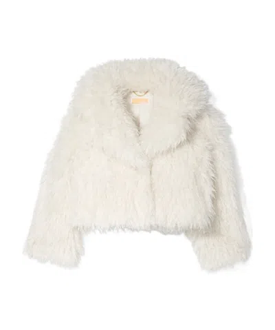 Michael Michael Kors Cropped Faux Fur Jacket In White