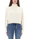 Michael Michael Kors Cropped High Neck Sweater In Brown