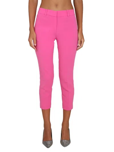 Michael Michael Kors Tailored Straight-leg Cropped Trousers In Pink