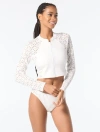 Michael Michael Kors Cropped Rash Guard In White