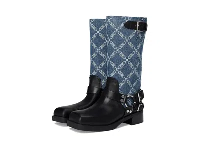 Michael Michael Kors Crosby Moto Boots In Blue