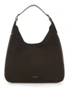Michael Michael Kors Curved Brown Cowhide Leather Hobo Shoulder Bag In Black