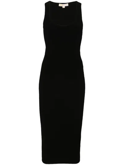 Michael Michael Kors Cut-out Ribbed Dress In Black