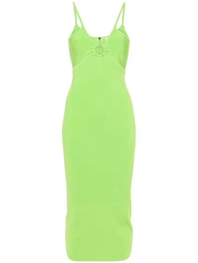 Michael Michael Kors Cut-out Sleeveless Midi Dress In Green