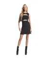 Michael Michael Kors Cut-out Waist Mini Dress With Flared Skirt In Black