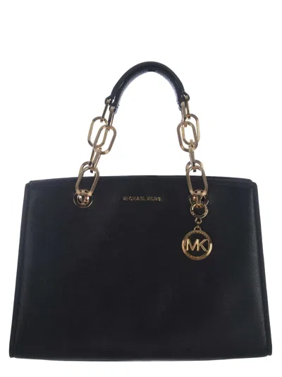 Michael Michael Kors Cynthia Leather Bag In Nero